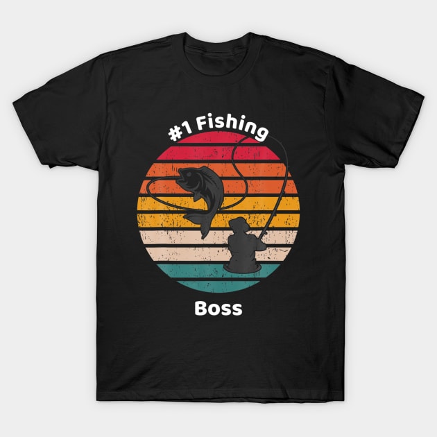 1 Boss Graphic Fisherman Fishing Fathers Day T-Shirt by Hot food